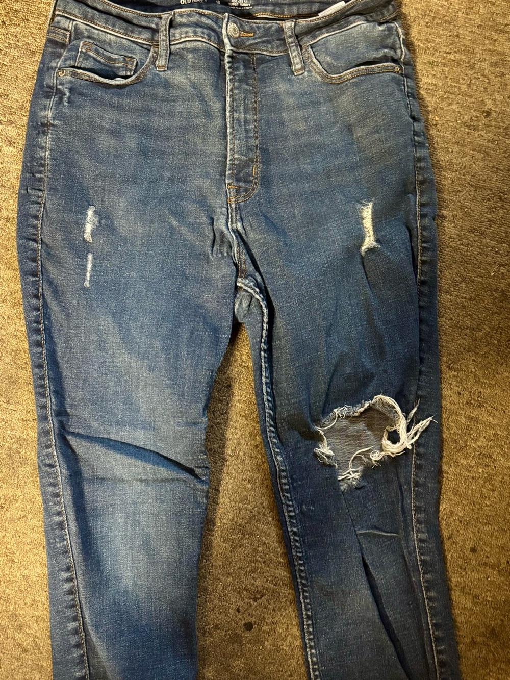 Old Navy Women’s Blue Skinny Ripped Jeans